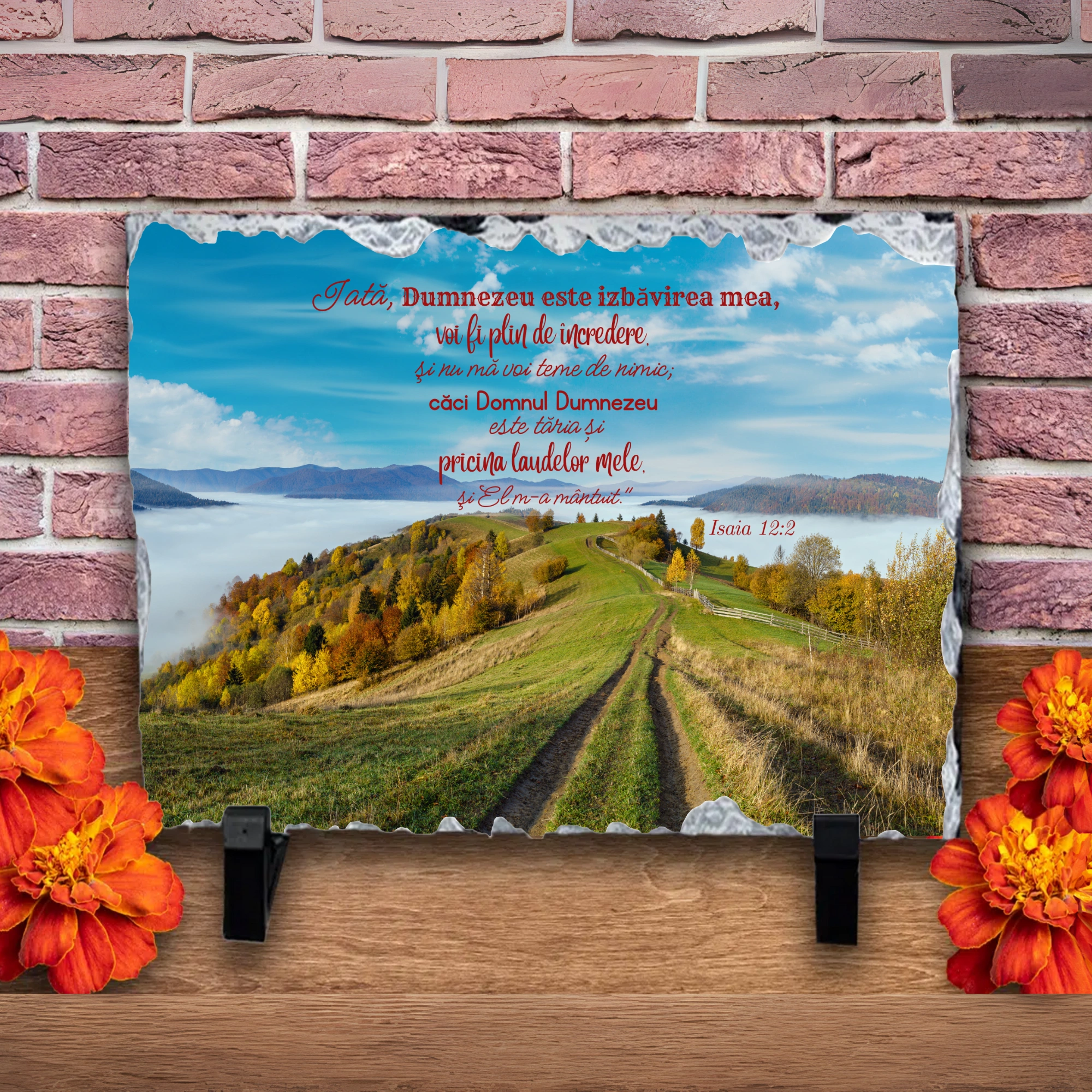 Placa ardezie, verset biblic - Isaia 12:2